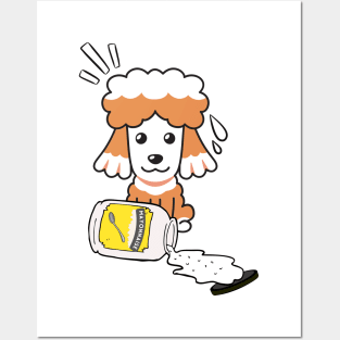 Cute French Poodle spilled mayonnaise Posters and Art